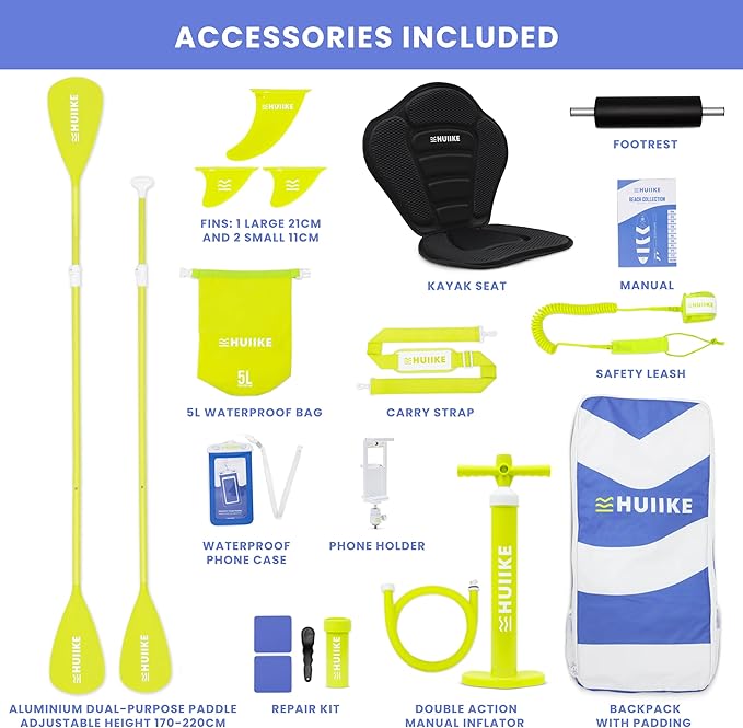 Inflatable Paddle Board for Adults with Accessories Included, Oar, Fins, Pump. Stand Up Paddleboard Great Stability and Resistance. 10’ x 33" x 5.9", Maximum Load 286 lb