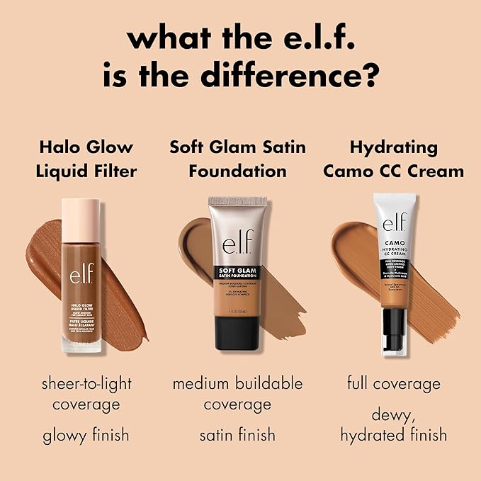 e.l.f. Soft Glam Foundation, Medium Coverage, Long-Lasting & Buildable Foundation For A Smooth, Satin Finish, Vegan & Cruelty-Free, 13 Fair Neutral