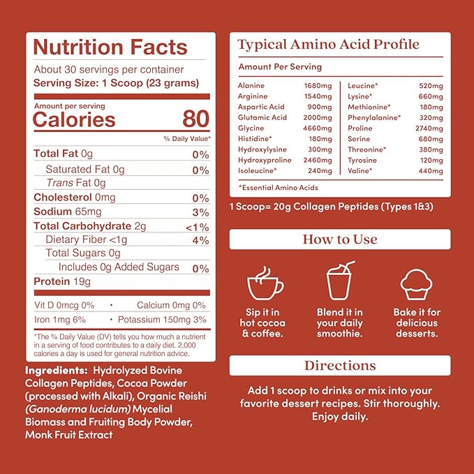 Further Food Chocolate Collagen Peptides Powder, Grass-Fed Pasture-Raised Hydrolyzed Type 1 & 3 Protein, Gut Health + Joint, Hair, Skin, Nails, Paleo Keto Sugar-Free 24.34 oz