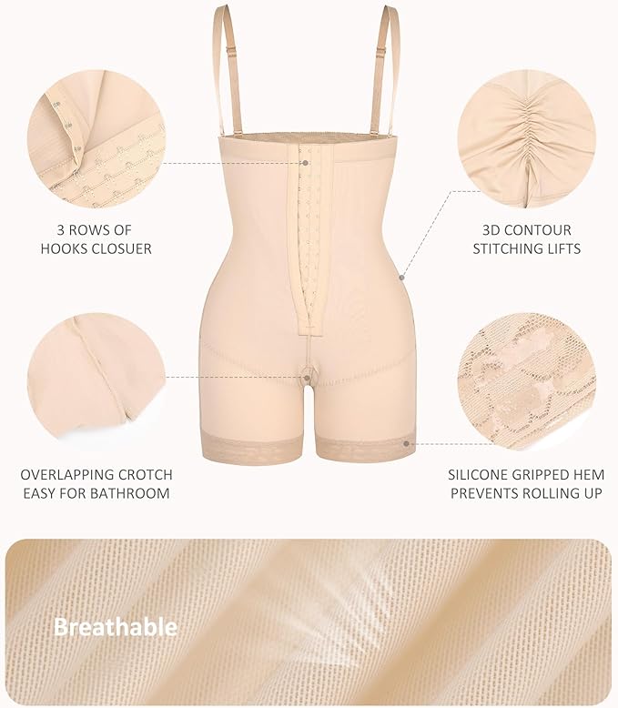 FeelinGirl Faja Body Shaper Tummy Control Shapewear for Women Butt Lifter Post Surgery Fajas Postparto Para Mujer