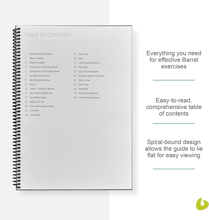 Balanced Body Barrels Guide, Pilates Barrels Guide for Workout Equipment, for Home Gym or Studio Use