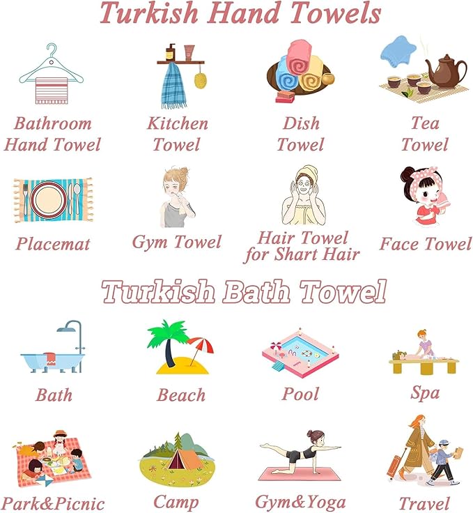 HAVLULAND Oversized Turkish Beach Towel 72’’x40’’ - Set of 12 | 100% Cotton Lightweight Sand Free Quick Dry Pool Towels | Extra Large Bath Towels for Adults Beach Blanket Essentials Case of 12 Beige