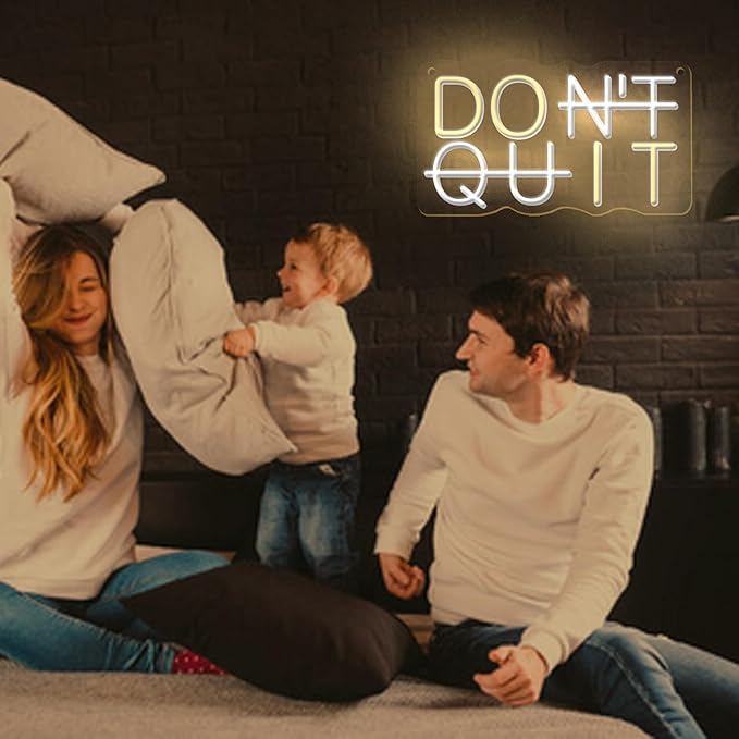 Don't Quit Led Neon Signs Office for Room Yoga Man Cave Gamer Room Do It Light Up Home Boy's Room Sports Room Home Gym Decor Powered by 5V USB with Dimmable Switch