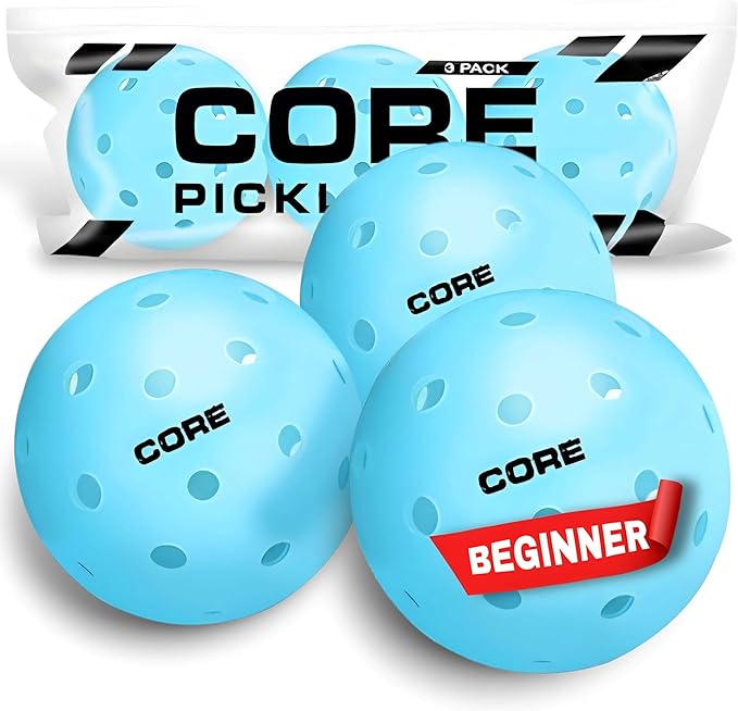 CORE Pickleball Balls for Professionals and All Levels of Play - Set of 4-50 Balls with 40 Holes - Durable & Seamless Design - Premium Outdoor Pickleball Balls, Polypropylene - USA Pickleball Approved