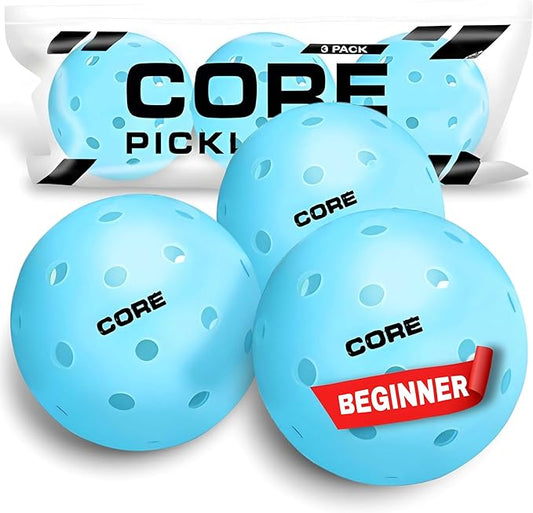 CORE Pickleball Balls for Professionals and All Levels of Play - Set of 4-50 Balls with 40 Holes - Durable & Seamless Design - Premium Outdoor Pickleball Balls, Polypropylene - USA Pickleball Approved