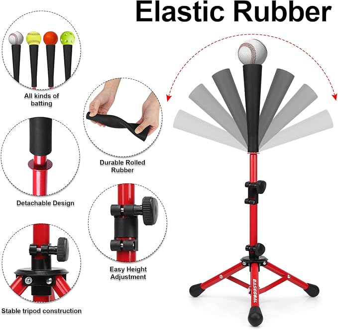 Baseball Tee for Kids,Batting Tee,Softball Tee,Youth Hitting Tee,Teeball Tee,Travel Tee,Easy Adjustable Height