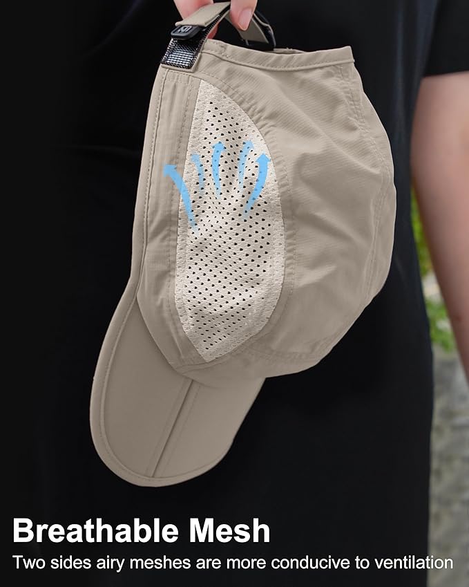 GADIEMKENSD Mens Folding Outdoor Hat Long Brim UPF 50+ Sun Protection