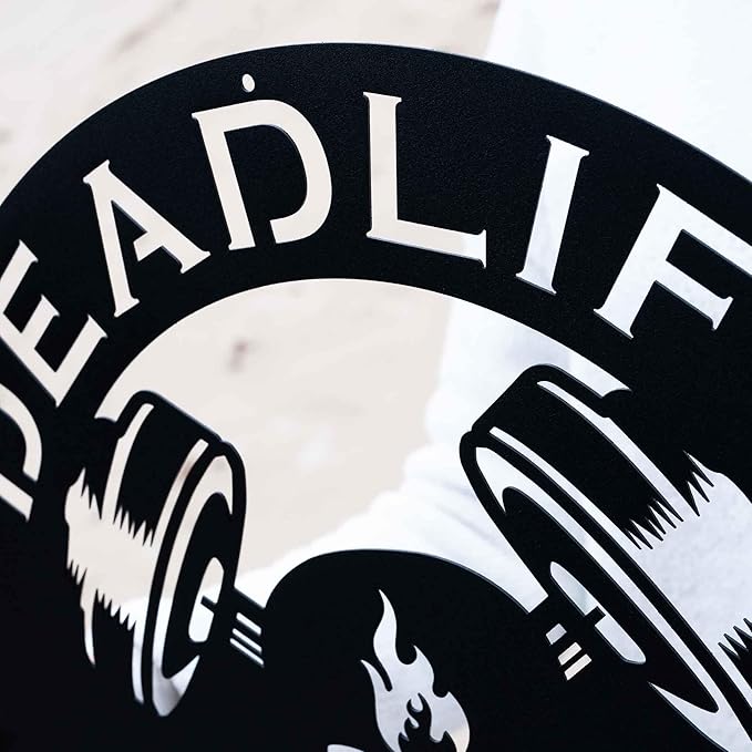 Custom Metal Skull Barbell Gym Name Sign, Dead Lift Den Workout Room Wall Art, Personalized Home Gym Sign, Custom Gym Decor, Workout Garage