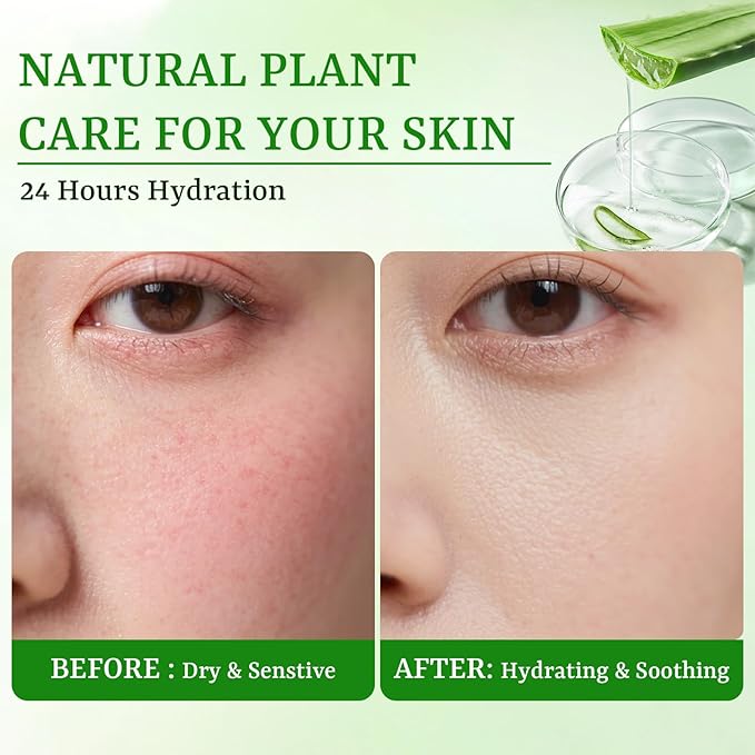 Aloe Vera Face Masks Skincare Soothing Face Mask Hydrating Face Masks Moisturizing Face Mask for Dry, Oil，Sensitive Skin, Aloe Face Sheet Masks for After Sun Care, Calming, Refreshing,10 Pack