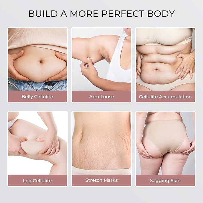 Depsoul Cellulite Massage Tool - 3 Modes 10 Levels Electric Cellulite Body Massager Machine, Skin Tightening Device with Heating Function for Home Use on Belly, Arm, Waist, Leg, Buttocks, Back