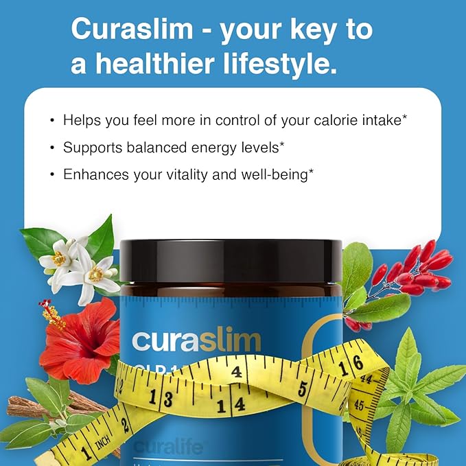 Curaslim Weight Loss Supplement | 10 Natural Ingredients, Berberine, 5HTP, L-Glutamine, Saffron | Appetite Suppressant, Support Energy, Metabolism & Sleep | 120 Capsules