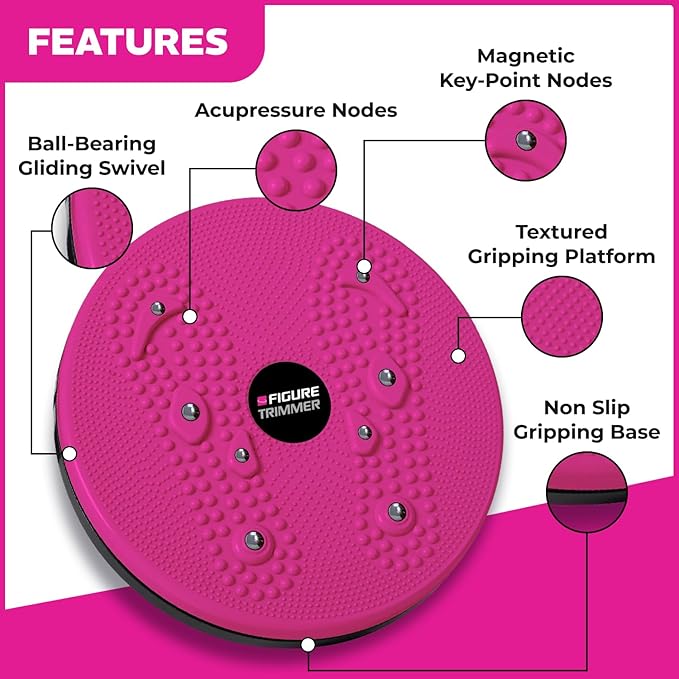 Core Abs Twister Board - Waist Sculptor Twister Board for Core & Ab Exercise - Waist Twisting Disc, Dizzy Disc Twist Board for Slimming Workout with 8 Magnets Reflexology