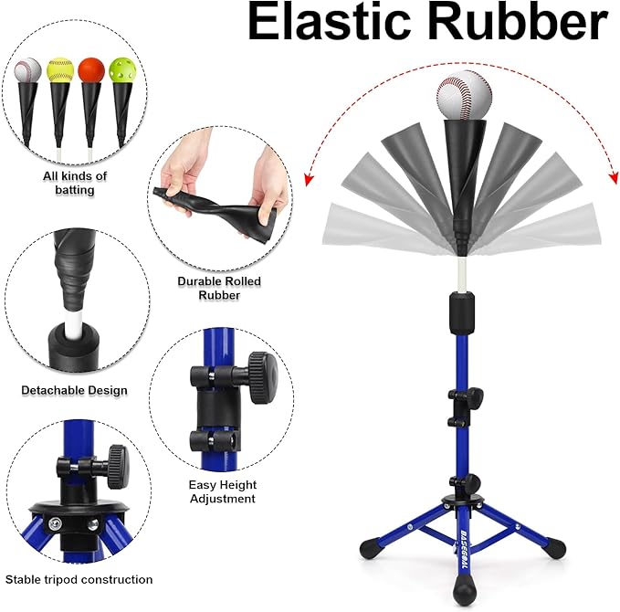 Baseball Tee for Kids,Batting Tee,Softball Tee,Youth Hitting Tee,Teeball Tee,Travel Tee,Easy Adjustable Height