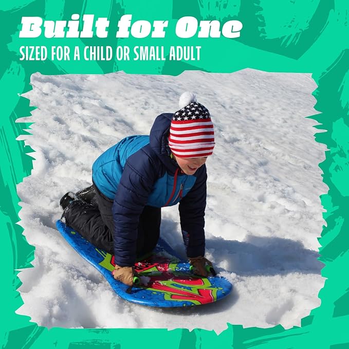 Flexible Flyer Lightweight Foam Slider, Adult and Kids Snow Play Sled with Handles, Winter Toboggan Sled for Ages 5 and Up