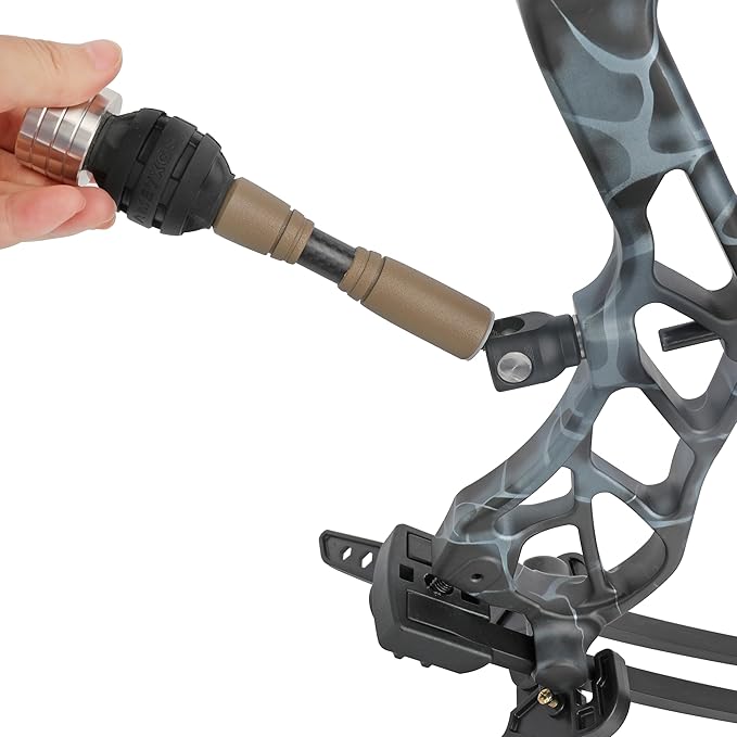 AMEYXGS Bow Stabilizer for Compound Bow, 6" 8" 10" 12" Rod Balance Bar with Damping System and Weights Shock Absorber for Compound Bow Archery Accessory