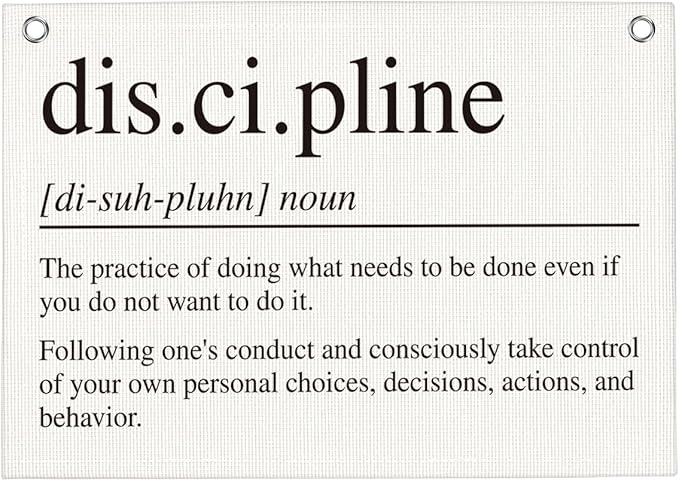 Discipline Gym Motivational Wall Art Banner Dorm Posters Gifts for Guys Men Women Gym Flag Decor for Home Gym Bedroom Workout Room 30x20 Inchs