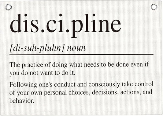 Discipline Gym Motivational Wall Art Banner Dorm Posters Gifts for Guys Men Women Gym Flag Decor for Home Gym Bedroom Workout Room 30x20 Inchs