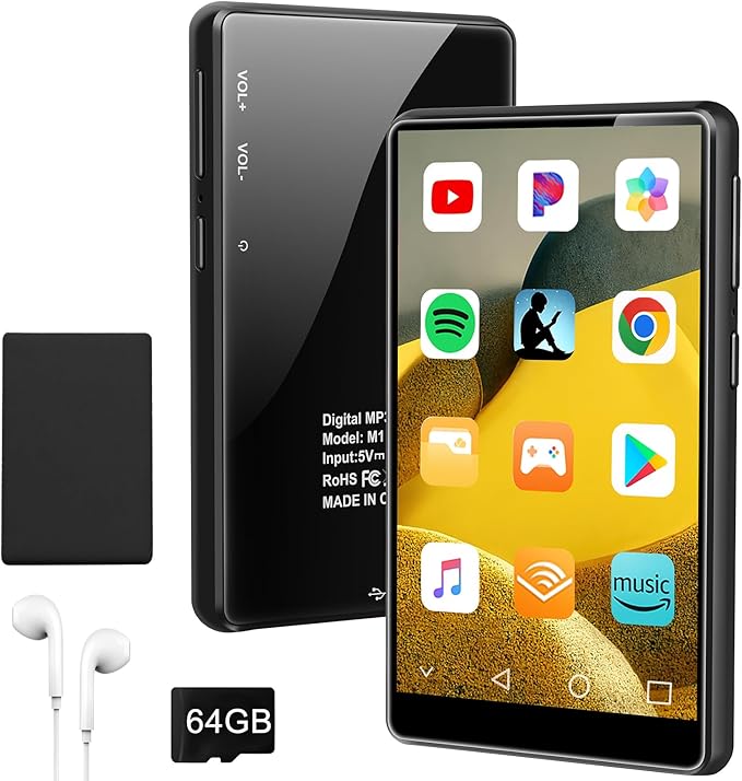 96GB MP3 Player with Bluetooth and WiFi, 4.1" Touch Screen, Silicone Protective case, Octa-core, MP4 MP3 Player for Spotify, Pandora, 96GB Storage Up to 1Tb, Android Music Player for Parental Control