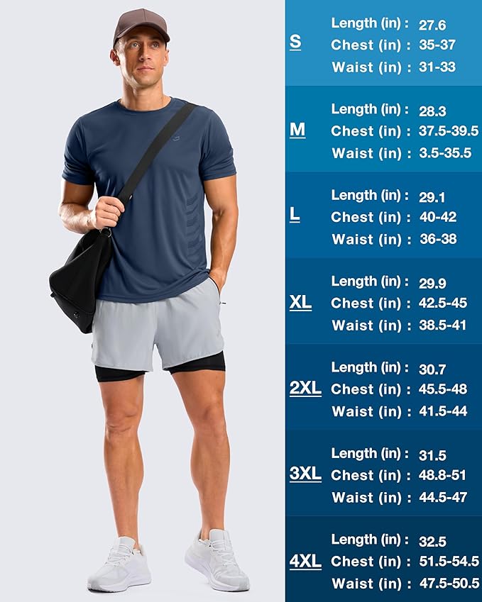 G Gradual Men's Workout Shirts Quick Dry Athletic Running T-Shirts Lightweight Moisture Wicking Short Sleeve Sports Gym Tops