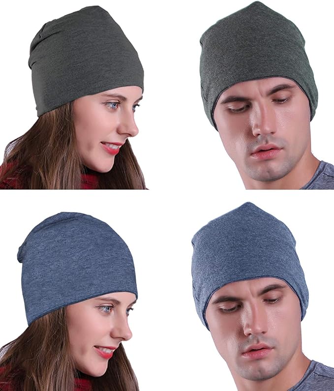 9" Multifunctional Lightweight Beanies Hats Snug Fitting, Running Skull Cap Helmet Liner Sleep Caps