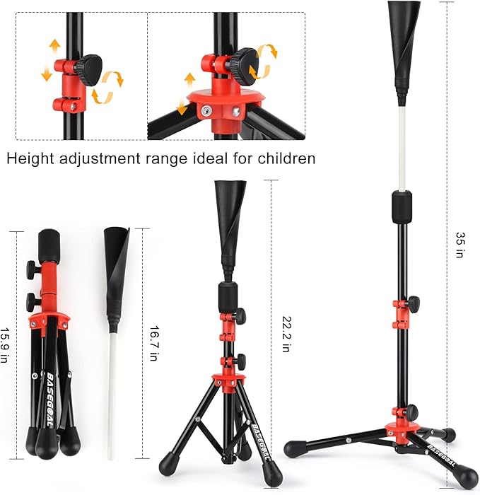 Baseball Tee for Kids,Youth Stand Set,Teeball Set,Youth Baseball,Softball Batting Tee Set,Easy Adjustable Height