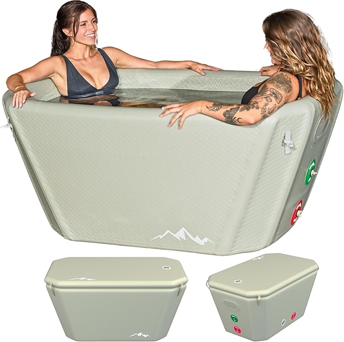 Endurance Cold Plunge 155 Gallon Ice Bath Tub Chiller Compatible Connections Inflatable, Durable, Portable, Insulated Design