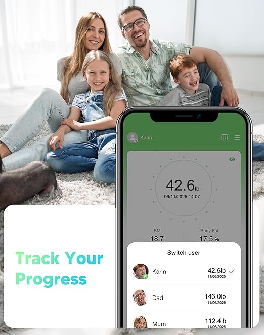 arboleaf Smart Scale for Body Weight, Body Fat Scale with BMI Muscle Mass, 3-in-1 LED Display, Bluetooth Accurate Weight Machine, Tracks 14 Body Metrics via App, Sturdy Tempered Glass, 400lb