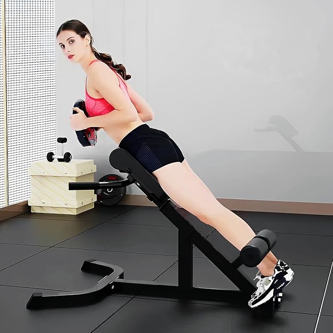 ComMax Roman Chair Back Hyperextension Bench Adjustable Back Exercise Machine Home Gym Workout Equipment for Abs and Glute