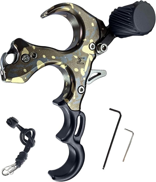 Compound Bow Aid Releaser with Wrist Straps and Adjustment Tool,Archery Release Aids with 3 Thumb Release Adjustable,Aluminum Alloy Aids.for Left and Right Handers.