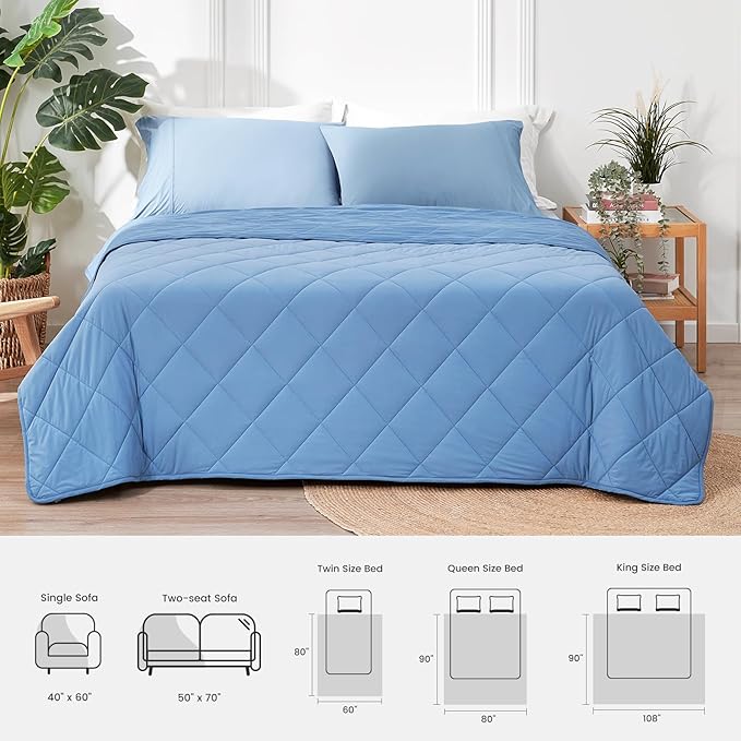 Cozy Bliss Cooling Throw Blanket for Hot Sleepers, Q-Max 0.4 Cooling Comfort 50x70, Cold Blankets for Night Sweats Sleeping, Ultra-Cool Lightweight Breathable Summer Blanket for Bed Travel