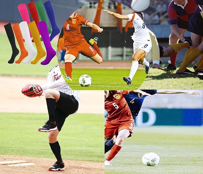 Fitliva Knee High Long Sports Socks Unisex Multicolor 3/6/12 Pairs