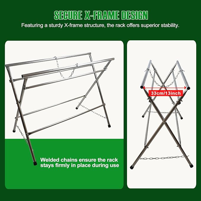 Deer Game Hunting Hoist Processing Rack Stand, Skinning Station Equipment Hide Tools for Hog Goat Sheep Boar Animal Field Dressing Cleaning Butchering