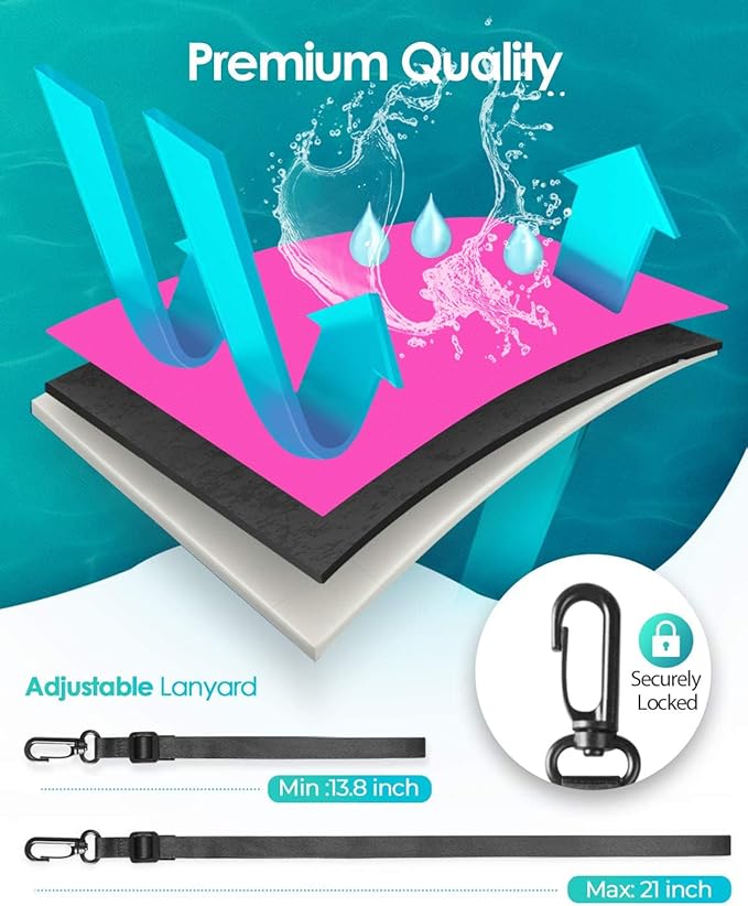 Hiearcool Waterproof Phone Pouch,Waterproof Phone Case for iPhone 17 16 15 14 13 Pro Max Plus up to 8.3",IPX8 Cellphone Dry Bag for Beach Cruise Travel-Bright Red-2Pack