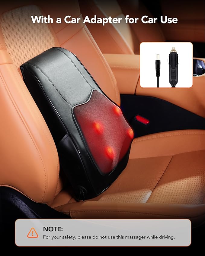 Back Massager with Heat, Neck Massager for Pain Relief Deep Tissue 3D Shiatsu Kneading Electric Massage Pillow for Whole Body Relaxation, Home, Car, Office Use, Gifts for Mom, Dad, Women, Men