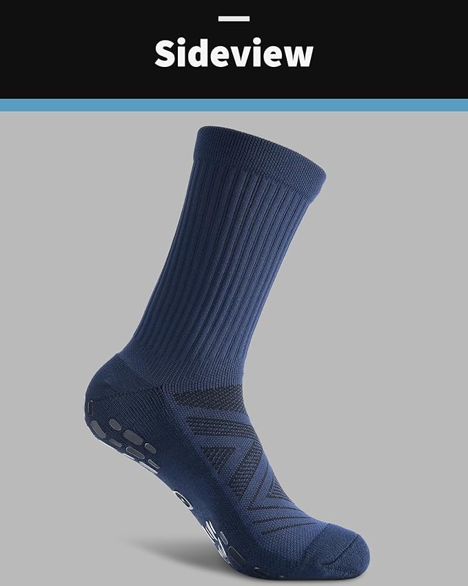 CWVLC Grip Socks Soccer - Cushioned Non-Slip Grippy for Men & Women Athletic - Barre Hospital Sticky Slipper Socks