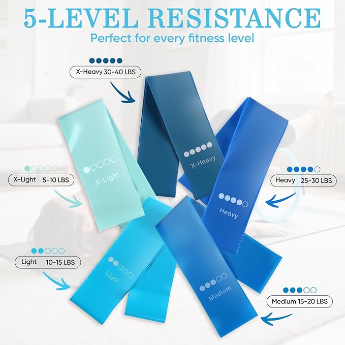 Home Pilates Kit for Women Pilates Equipment Ring and Ball Set Magic Circle Hoop with 5 Resistance Bands Compact Toning Fitness Essentials Starter Set Accessories