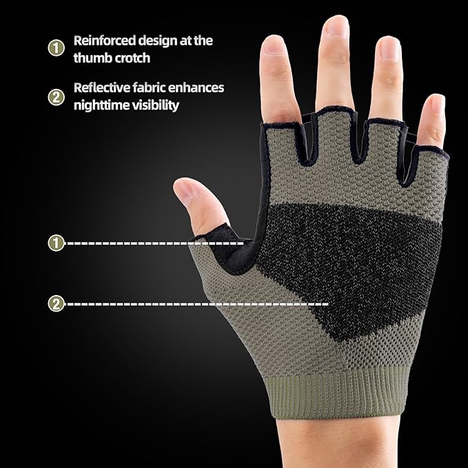 Cycling Gloves for Men Women, Half Finger Bike Gloves for Biking, Gym, Weight Lifting, Rowing, Riding, Outdoor Sports