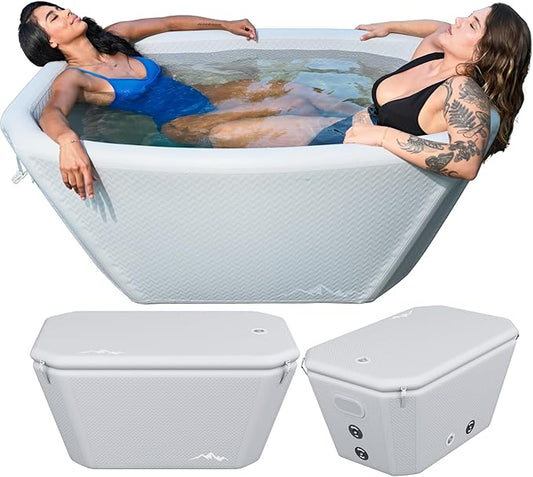 Endurance Cold Plunge 155 Gallon Ice Bath Tub Chiller Compatible Connections Inflatable, Durable, Portable, Insulated Design