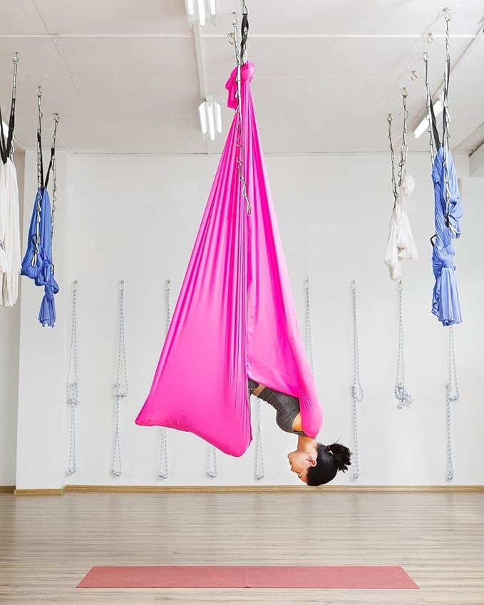 F.Life Aerial Silk Yoga Hammock & Swing for yoga Inversion,Strength training,starter hardware kit