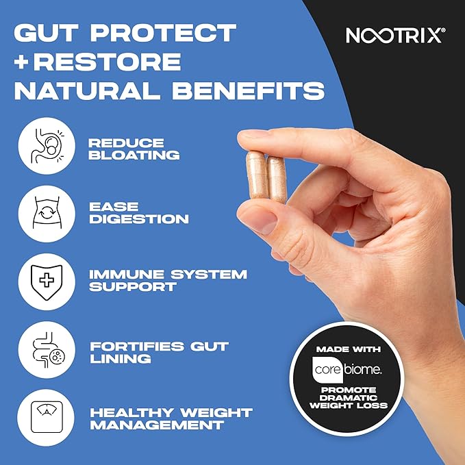 Gut Protect and Restore Supplement | Probiotics for Gut Health, Colon Cleanse & Bloating Relief | Promotes Healthy Digestion | Digestive Enzymes, Postbiotics & Prebiotics | 90 Capsules