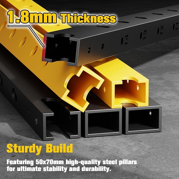 F4 Smith Machine, Power cage with Adjustable Cable Crossover System, All-in-One Squat Rack Training Equipment for Home Gym