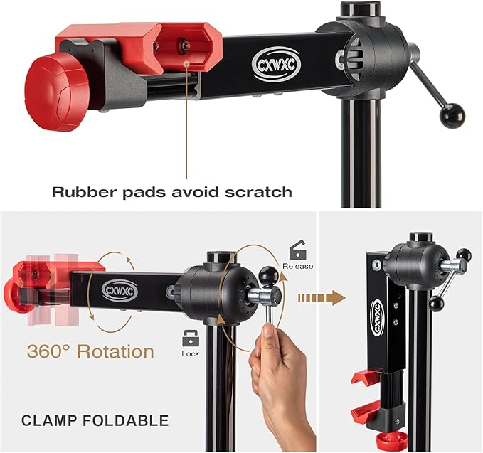 CXWXC Bike Repair Stand - Bicycle Stand For Maintenance Workstand - Ebike Repair Stand Shop Home Mechanics for Mountain Road Bike and E Bike (Black)