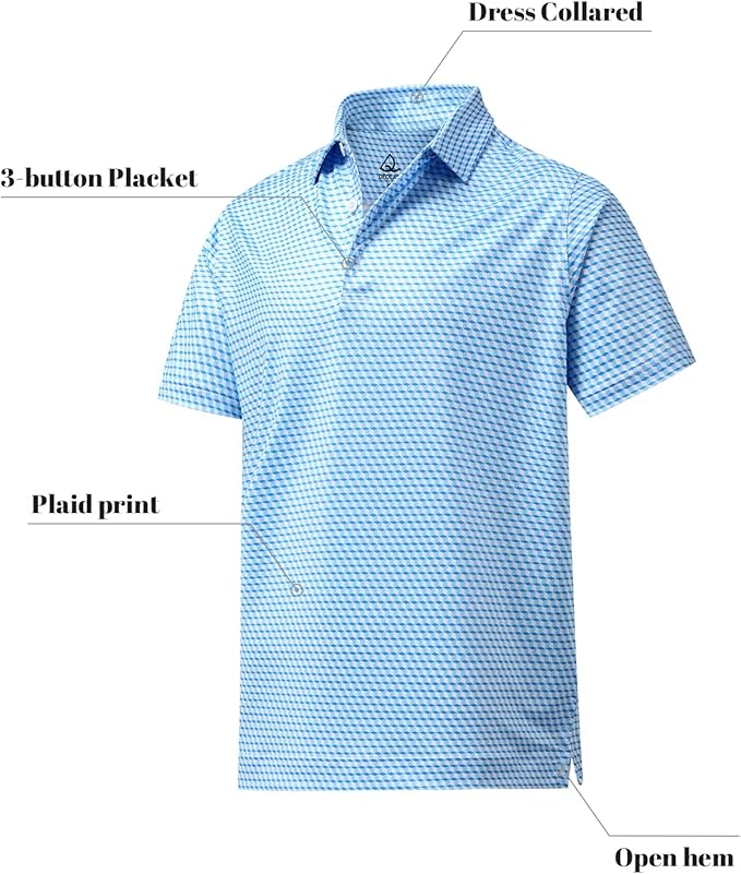 DEOLAX Mens Polo Shirts Fashion Print Mens Golf Shirt Dry Fit Mens Golf Polo Short Sleeve Quick Dry Funny Golf Shirt for Men