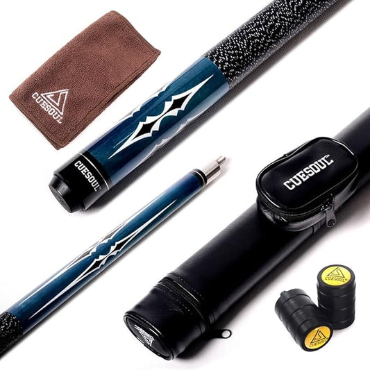 CUESOUL 58 Inch 19oz/20oz Maple Billiard Stick Pool Cue Set 11.5mm/13mm Tip[Weight Adjustable]