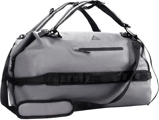 Haimont Large Waterproof Duffel Backpack Roll-Top Heavy Duty Dry Duffle Bag for Boating, Travel, Motorcycle, Kayaking, Camping, 60L