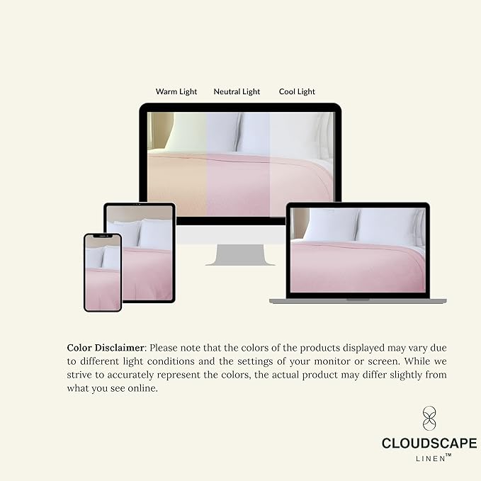 Cloud Scape Linen Herringbone Cotton Twin Blanket for Couch, Bed,Sofa, Home Decor, Soft, Lightweight, All-Season Bed Blanket, 68 x92, Seashell Pink