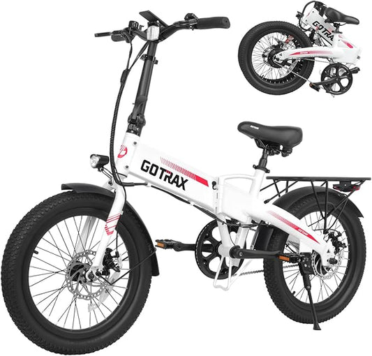Gotrax 20" Folding Electric Bike with 40Miles (Pedal-assist1) by 48V Battery, 20Mph Power by Peak 500W, Adult Electric Bicycle with 5 Pedal-Assist Levels& LCD Display, Suitable for Commuting