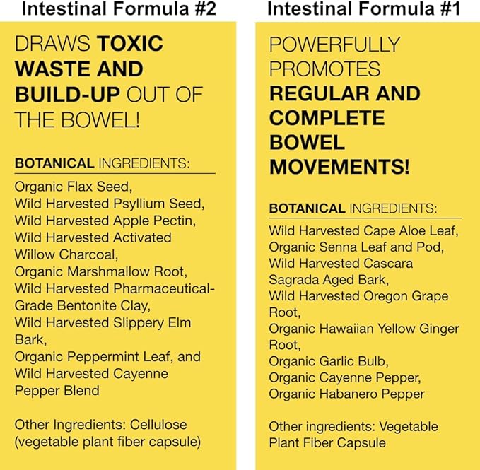 Dr. Schulze's Intestinal Formula #2 (8 Ounces) and Intestinal Formula #1 Capsules (90 Capsules) - Organic Herbal Supplements
