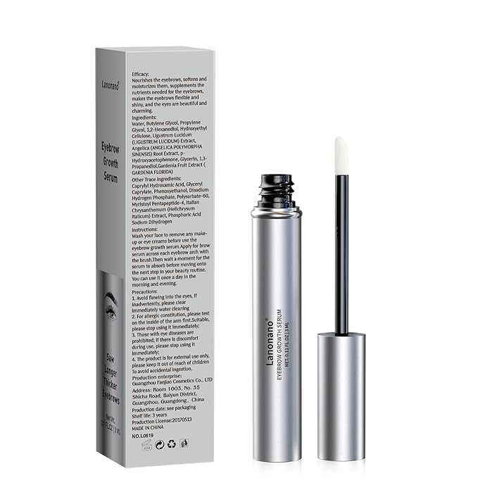Eyebrow Serum, Fuller & Longer Looking Eyebrow Growth Serum, Advanced Eyebrow Enhancement, Vegan & Cruelty-Free, 0.1 Fl Oz（3ml）