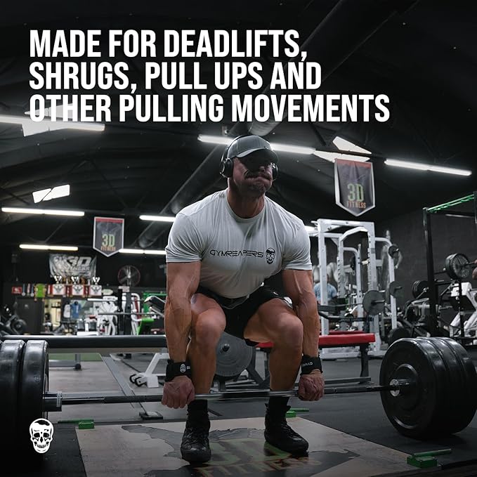 Gymreapers Weight Lifting Hooks (Pair), Heavy Duty Power Wrist Straps Hand Grip Support For Deadlifts, Pull Ups, Shrugs - Gym Gloves For Men and Women